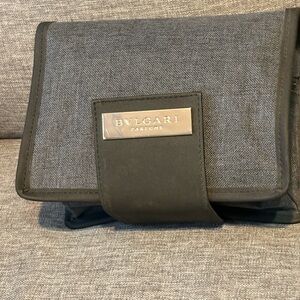 Bulgari Black and Gray Men's Toiletry Bag